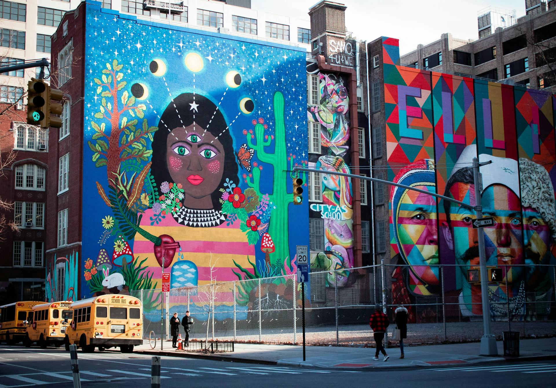 High School USA - mural art in NYC