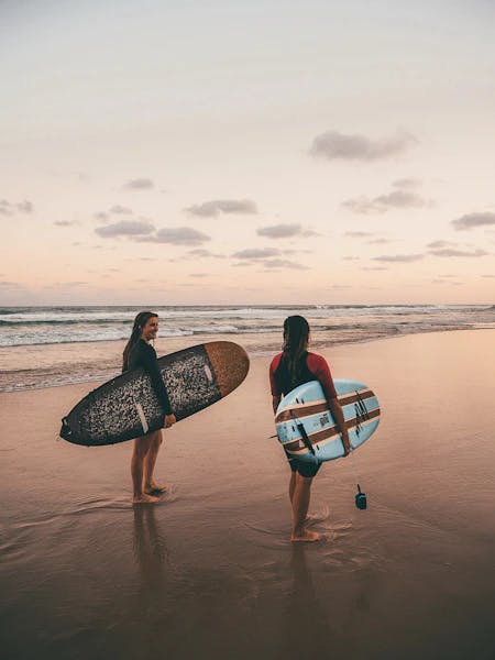 Students surfing in Australia