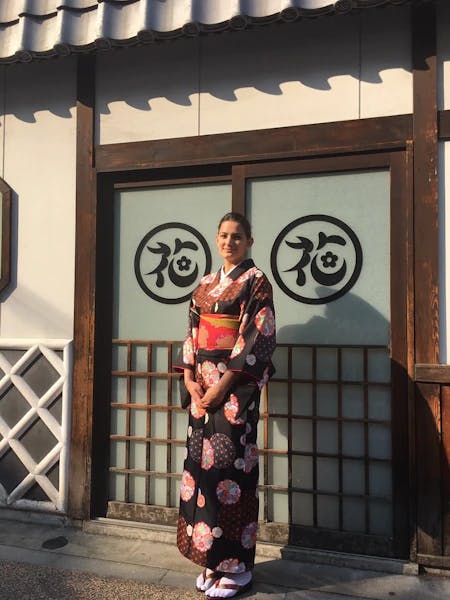 Japan - student in kimono