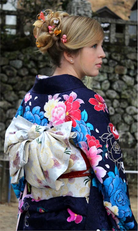 Japan - exchange student in kimono