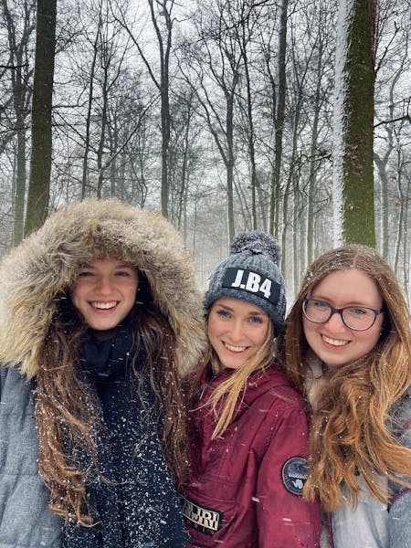 students enjoying winter time in Germany